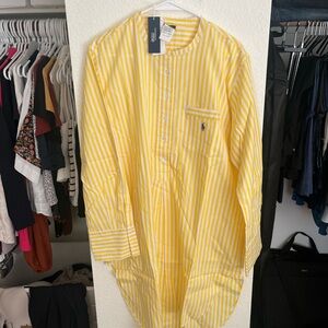 Ralph Lauren Yellow Striped Pajama Shirt